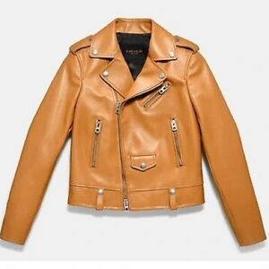 Coach Moto Leather Jacket Butterscotch 2